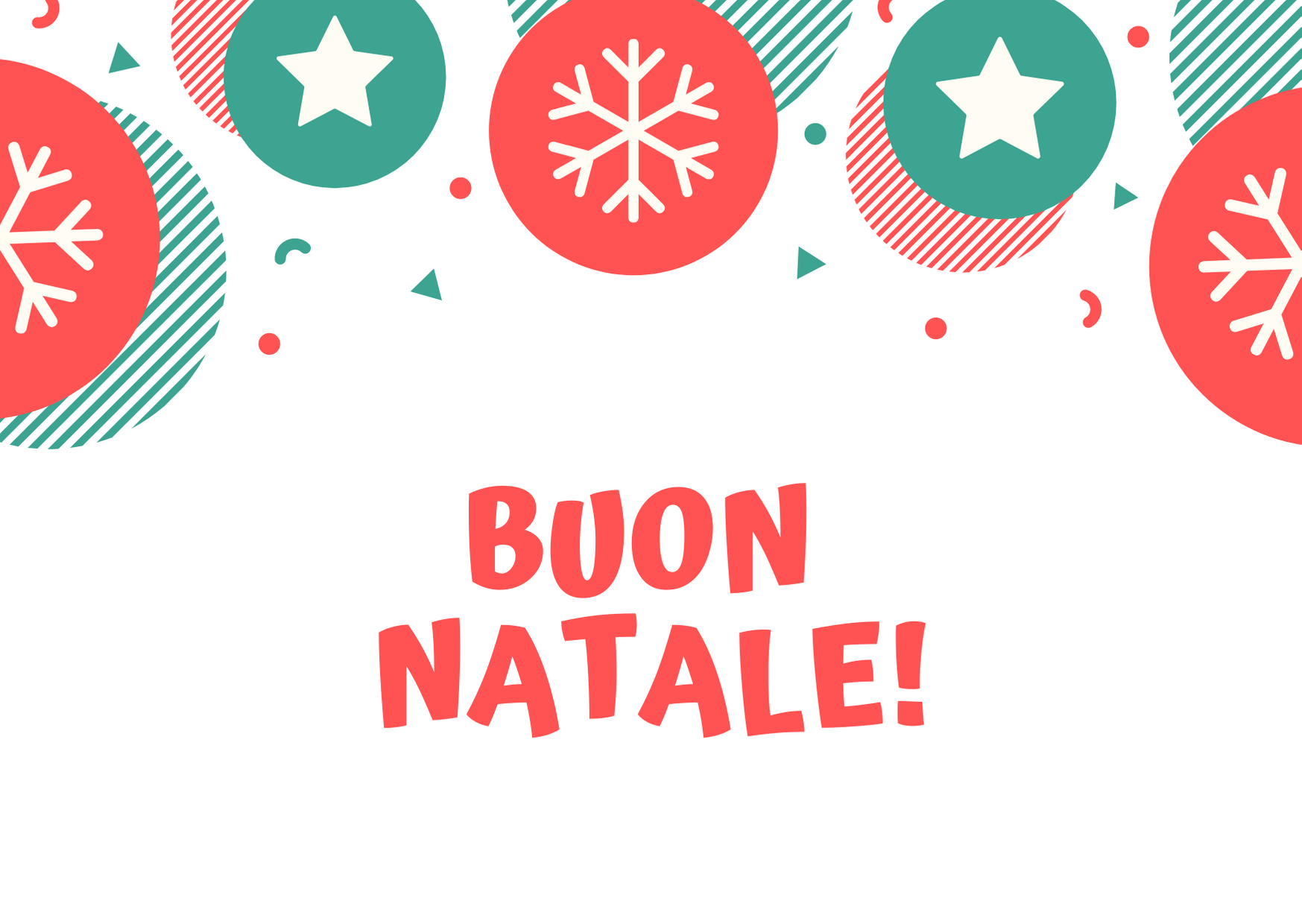 White seed paper greeting card with vintage design says "Buon Natale"