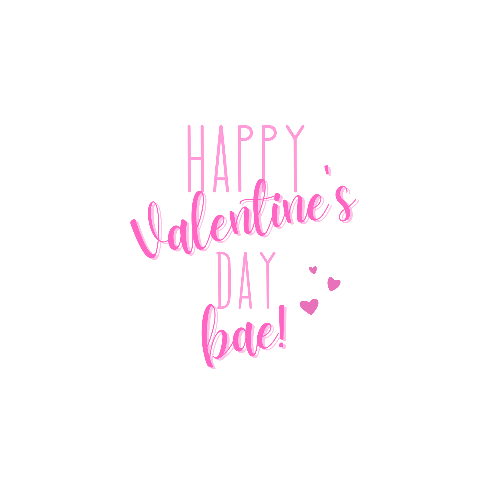 White seed paper greeting card saying "Happy Valentine's Day Bae! " in pink