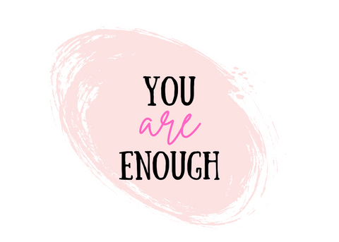White seed paper greeting card saying "You are enough"