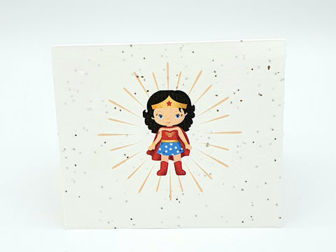 Young girl in Wonder woman outfit