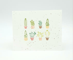 Plantable seed card various cactus plants