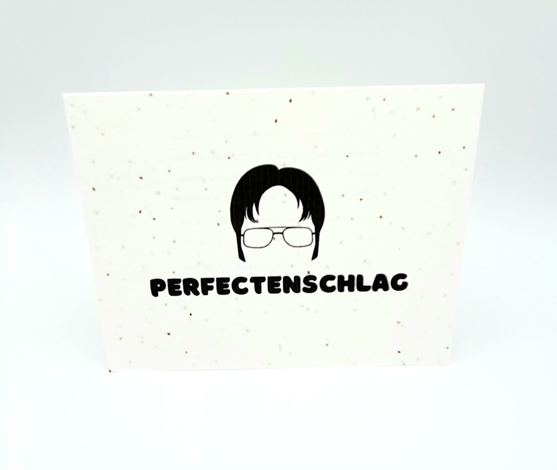 Plantable seed card with The Office Dwight Shrute "Perfectenschlag"