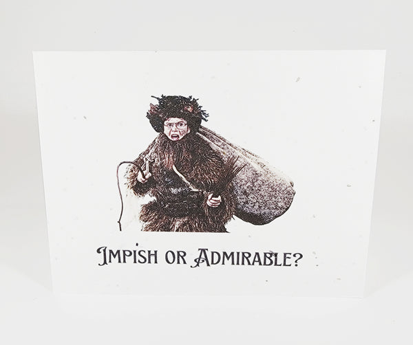 Plantable Seed paper card The Office Belsnickel Impish or Admirable?
