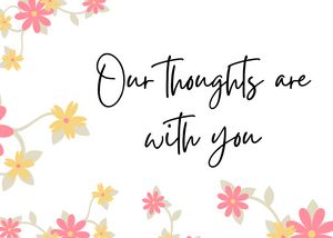 Plantable seed paper card Our Thoughts are with you flowers